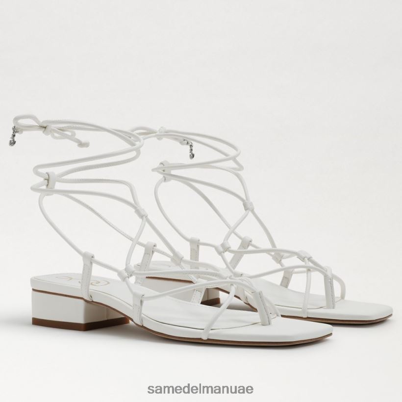 جلد أبيض مشرق أحذية Sam Edelman نحيف صندل دافي 246L6T422