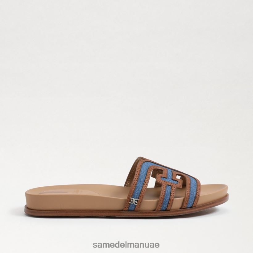 النيلي المغسول أحذية Sam Edelman نحيف صندل متعدد الشرائح من نيتي 246L6T425