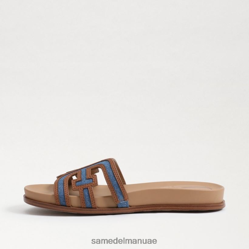 النيلي المغسول أحذية Sam Edelman نحيف صندل متعدد الشرائح من نيتي 246L6T425