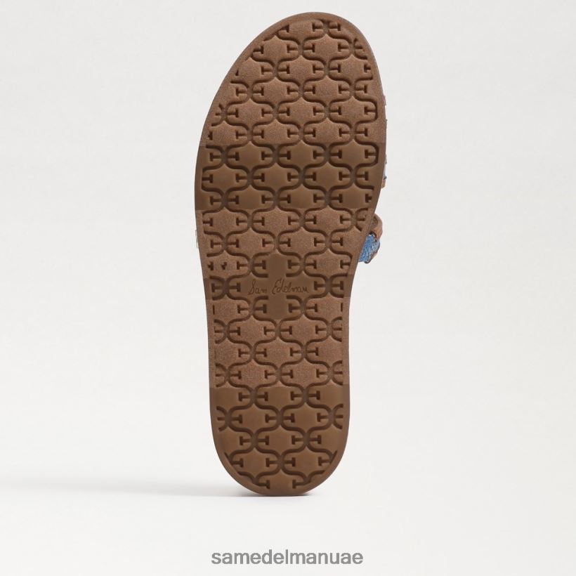 النيلي المغسول أحذية Sam Edelman نحيف صندل متعدد الشرائح من نيتي 246L6T425