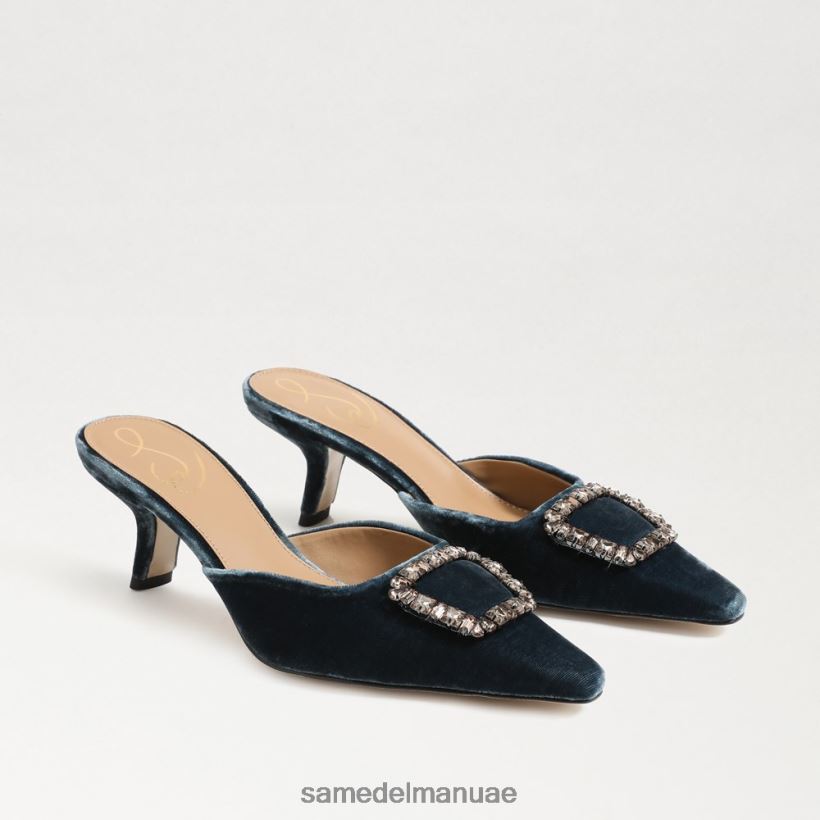 مخمل ياقوتي عميق أحذية Sam Edelman نحيف بغل بكعب قطة بريت 246L6T433