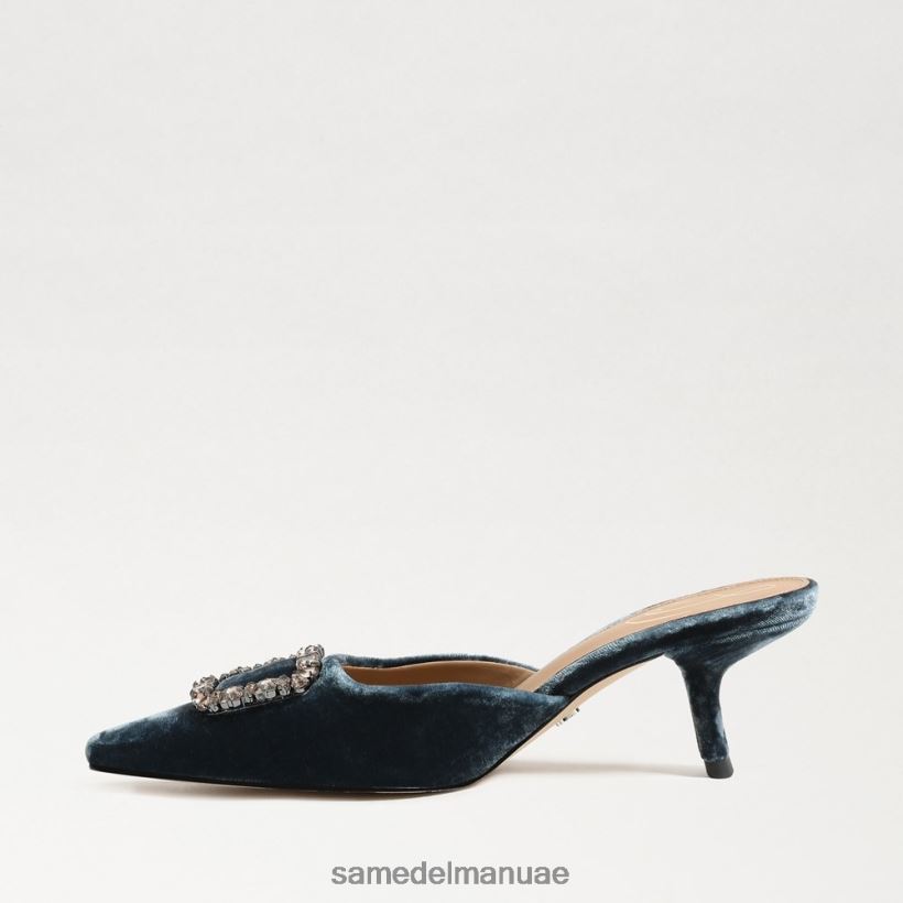 مخمل ياقوتي عميق أحذية Sam Edelman نحيف بغل بكعب قطة بريت 246L6T433