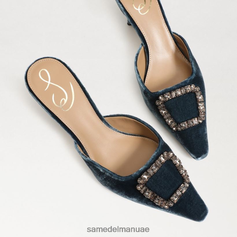 مخمل ياقوتي عميق أحذية Sam Edelman نحيف بغل بكعب قطة بريت 246L6T433