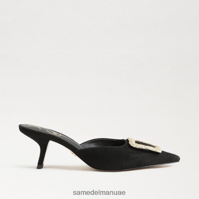 جلد الغزال الأسود أحذية Sam Edelman نحيف بغل بكعب قطة بريت 246L6T434