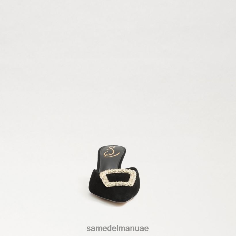 جلد الغزال الأسود أحذية Sam Edelman نحيف بغل بكعب قطة بريت 246L6T434
