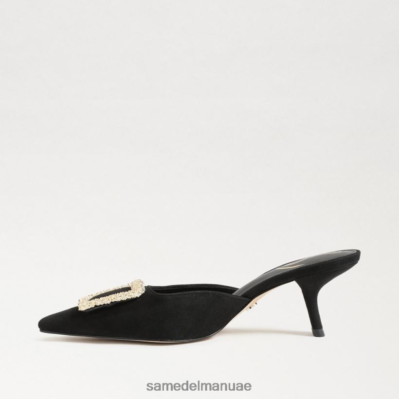 جلد الغزال الأسود أحذية Sam Edelman نحيف بغل بكعب قطة بريت 246L6T434