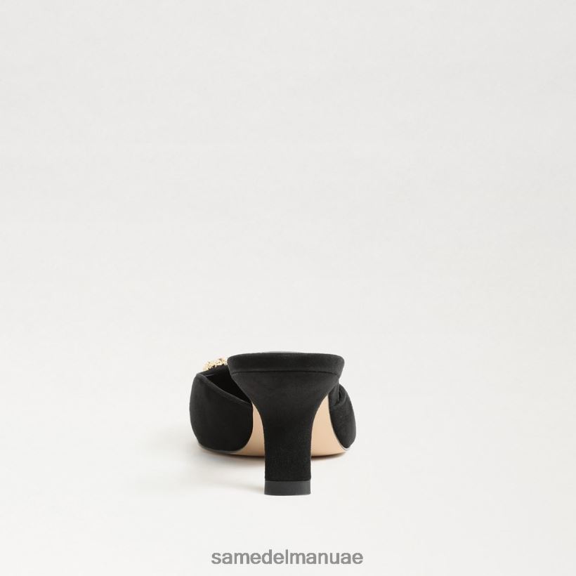 جلد الغزال الأسود أحذية Sam Edelman نحيف بغل بكعب قطة بريت 246L6T434
