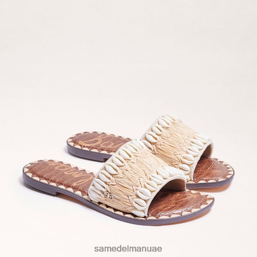 العاج الطبيعي أحذية Sam Edelman نحيف صندل منزلق مطرز بالخرز 246L6T455