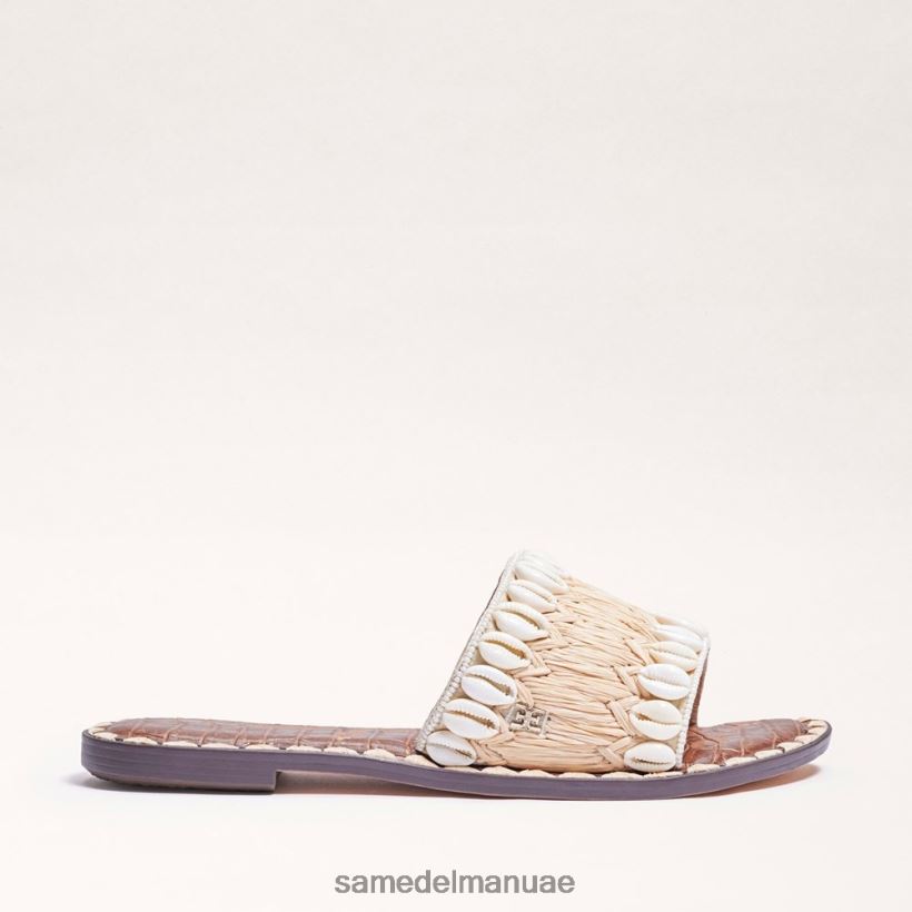العاج الطبيعي أحذية Sam Edelman نحيف صندل منزلق مطرز بالخرز 246L6T455