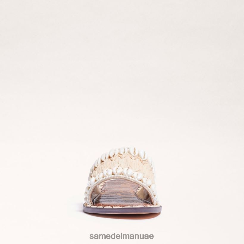 العاج الطبيعي أحذية Sam Edelman نحيف صندل منزلق مطرز بالخرز 246L6T455