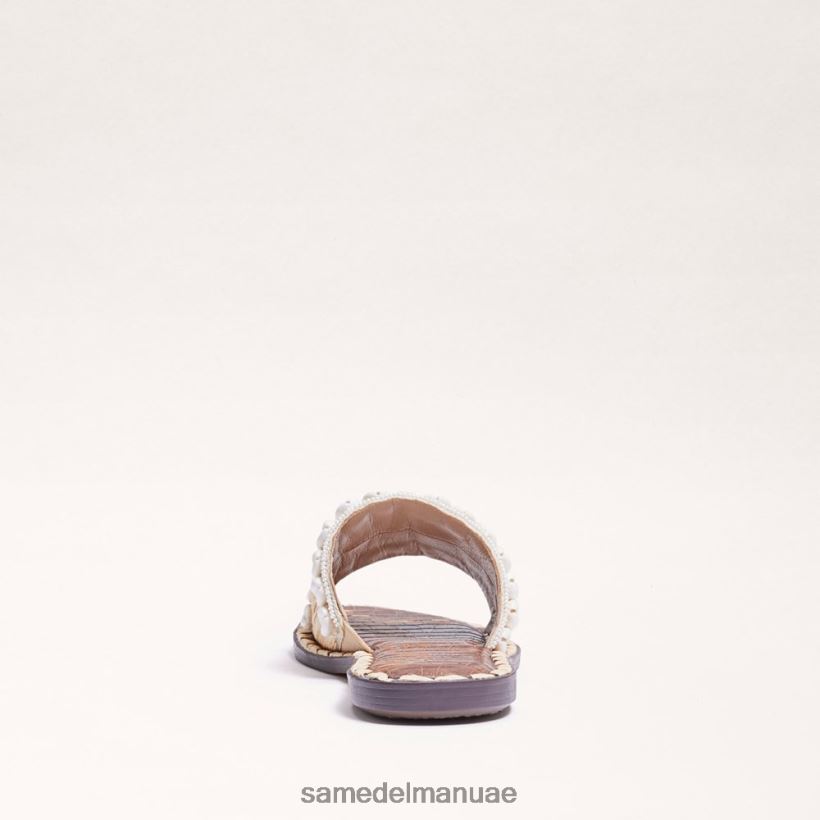العاج الطبيعي أحذية Sam Edelman نحيف صندل منزلق مطرز بالخرز 246L6T455