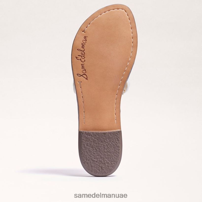 العاج الطبيعي أحذية Sam Edelman نحيف صندل منزلق مطرز بالخرز 246L6T455