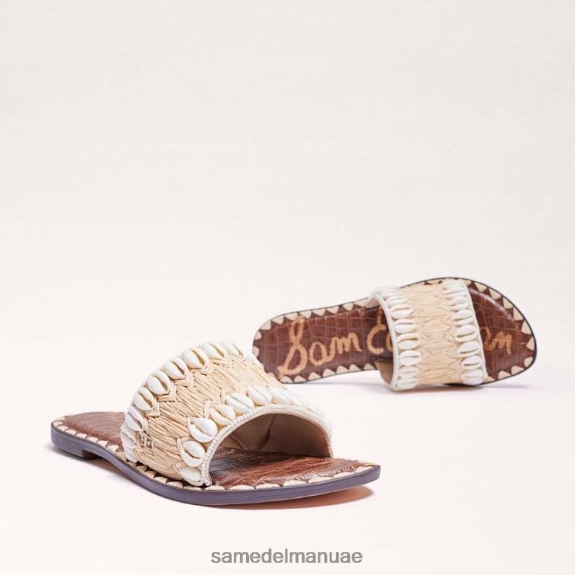 العاج الطبيعي أحذية Sam Edelman نحيف صندل منزلق مطرز بالخرز 246L6T455