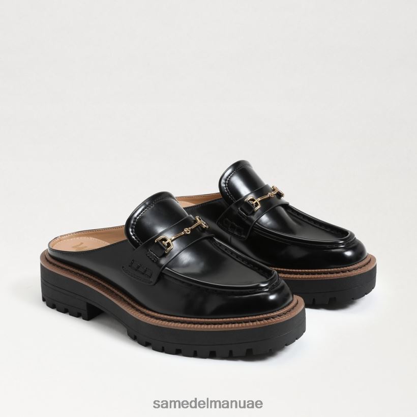 جلد أسود أحذية Sam Edelman نحيف نعل لينون العروة 246L6T465