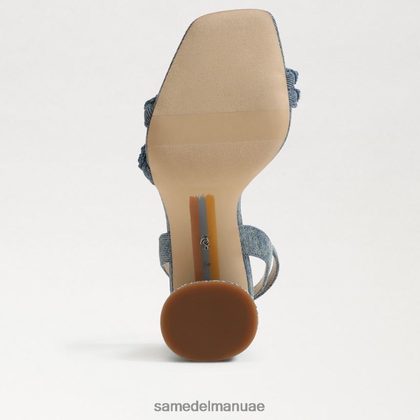 غسلها باللون الأزرق الجديد أحذية Sam Edelman نحيف صندل بكعب عريض من الخرز من كيا 246L6T486