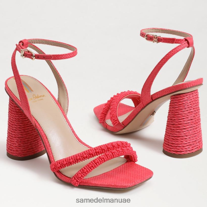 باروس الوردي أحذية Sam Edelman نحيف صندل بكعب عريض من الخرز من كيا 246L6T487
