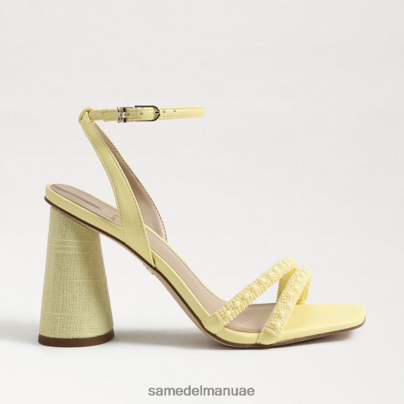الزبدة الصفراء أحذية Sam Edelman نحيف صندل بكعب عريض من الخرز من كيا 246L6T489