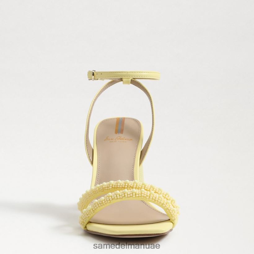الزبدة الصفراء أحذية Sam Edelman نحيف صندل بكعب عريض من الخرز من كيا 246L6T489