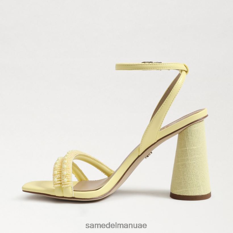 الزبدة الصفراء أحذية Sam Edelman نحيف صندل بكعب عريض من الخرز من كيا 246L6T489