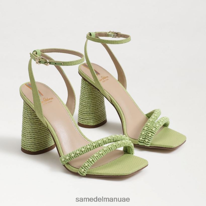 لؤلؤة الصيف أحذية Sam Edelman نحيف صندل بكعب عريض من الخرز من كيا 246L6T490