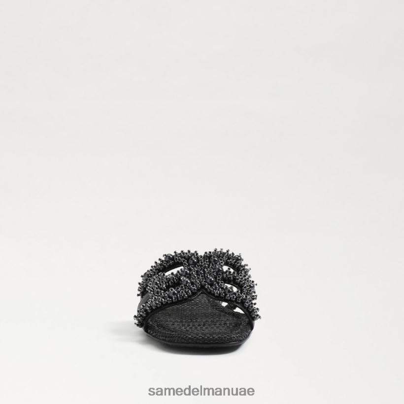 جلد أسود أحذية Sam Edelman نحيف صندل منزلق من باي بيرلا 246L6T497