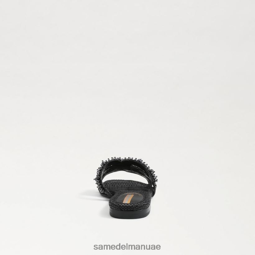 جلد أسود أحذية Sam Edelman نحيف صندل منزلق من باي بيرلا 246L6T497