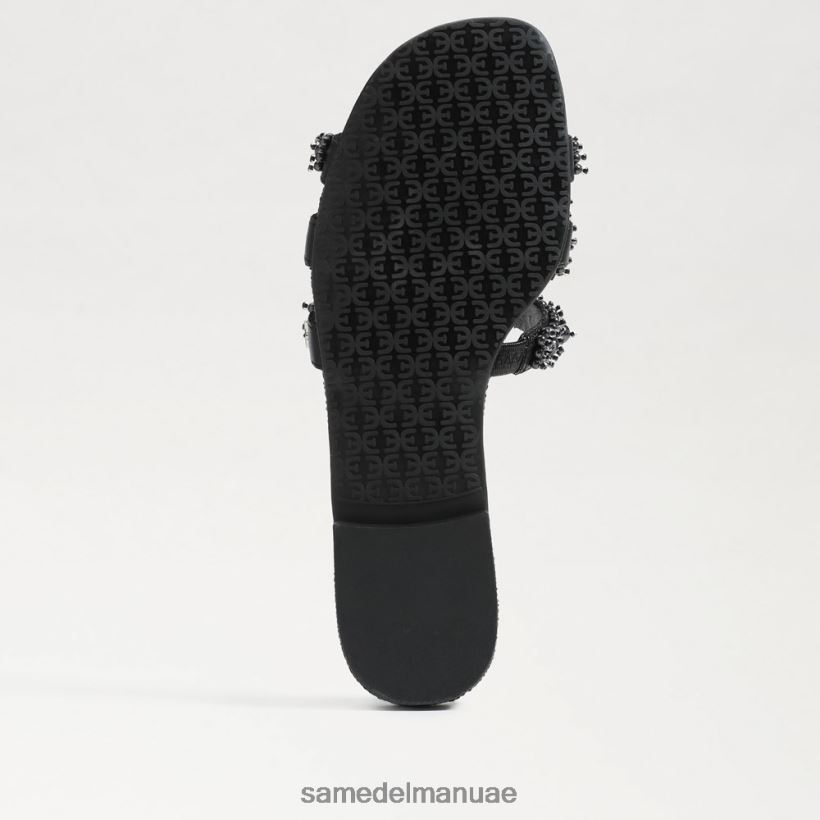 جلد أسود أحذية Sam Edelman نحيف صندل منزلق من باي بيرلا 246L6T497