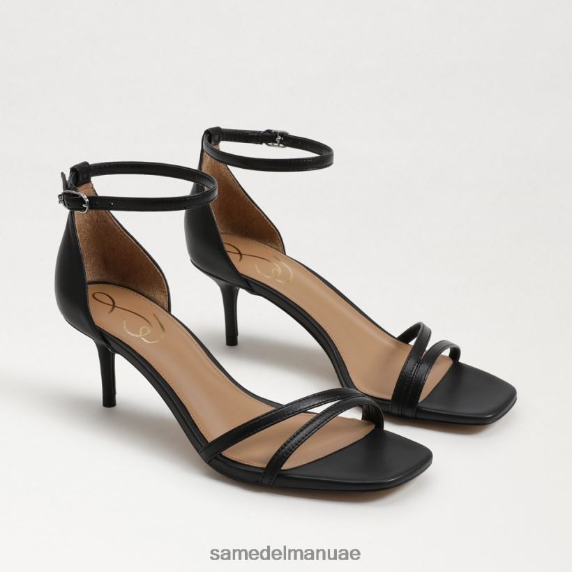 جلد أسود أحذية Sam Edelman نحيف صندل كعب الفاوانيا هريرة 246L6T500