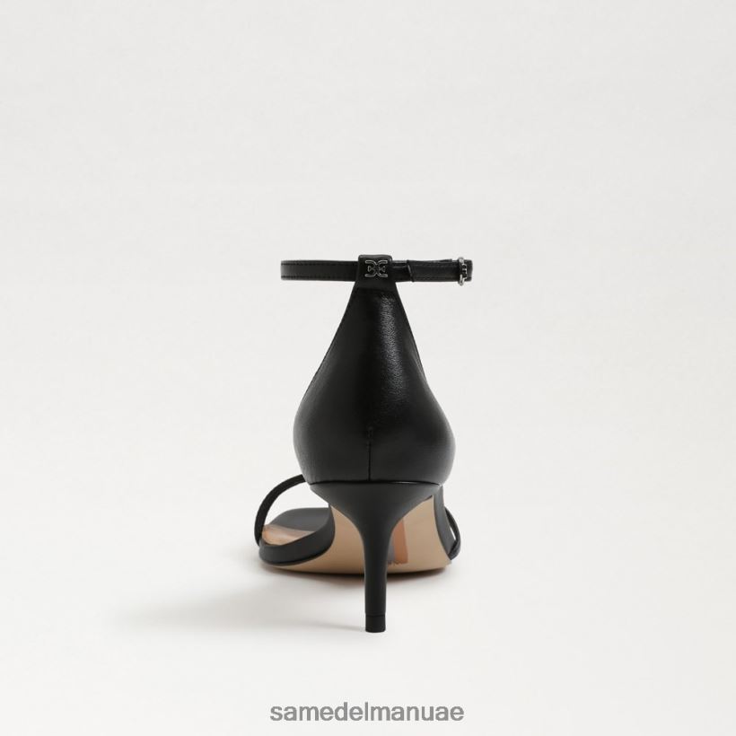 جلد أسود أحذية Sam Edelman نحيف صندل كعب الفاوانيا هريرة 246L6T500