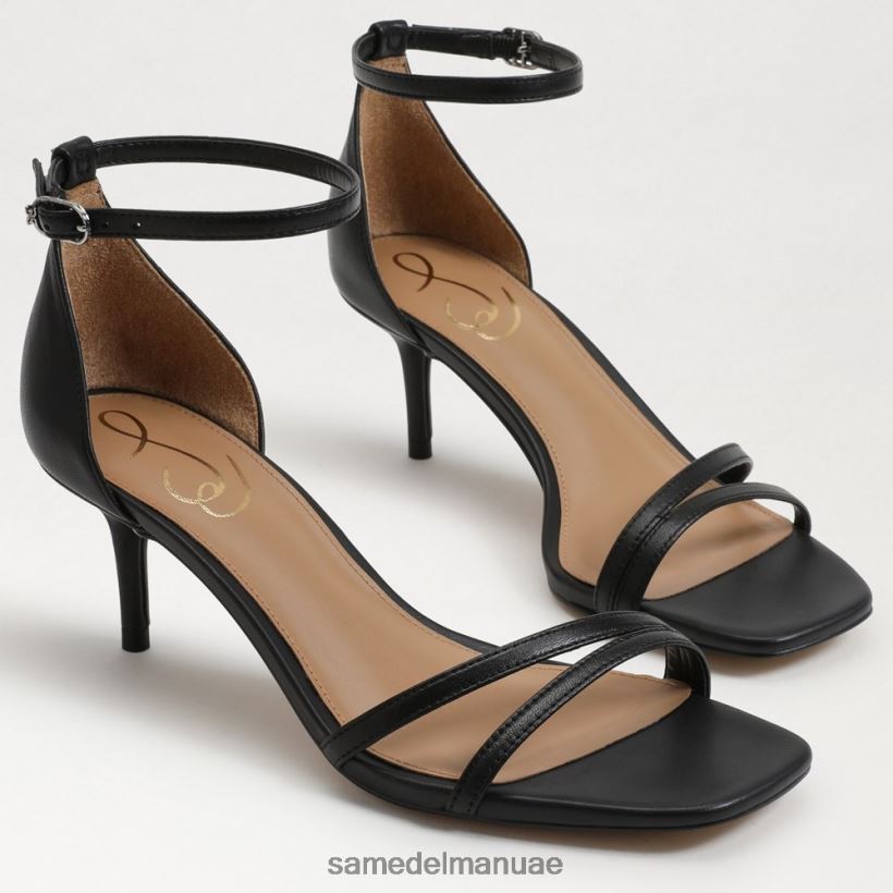 جلد أسود أحذية Sam Edelman نحيف صندل كعب الفاوانيا هريرة 246L6T500