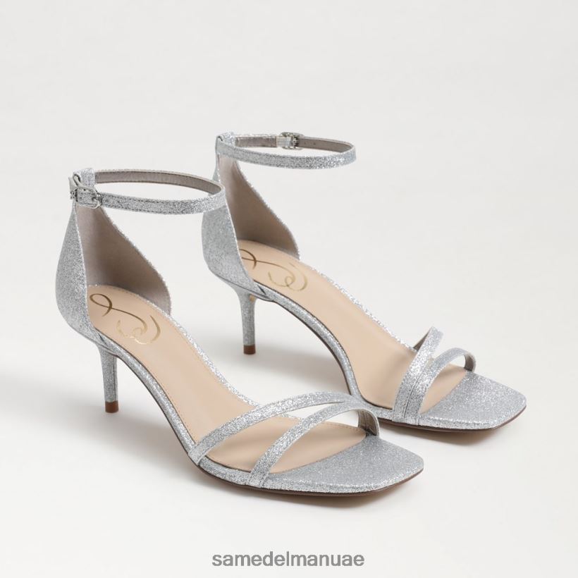 الفضة الناعمة أحذية Sam Edelman نحيف صندل كعب الفاوانيا هريرة 246L6T501