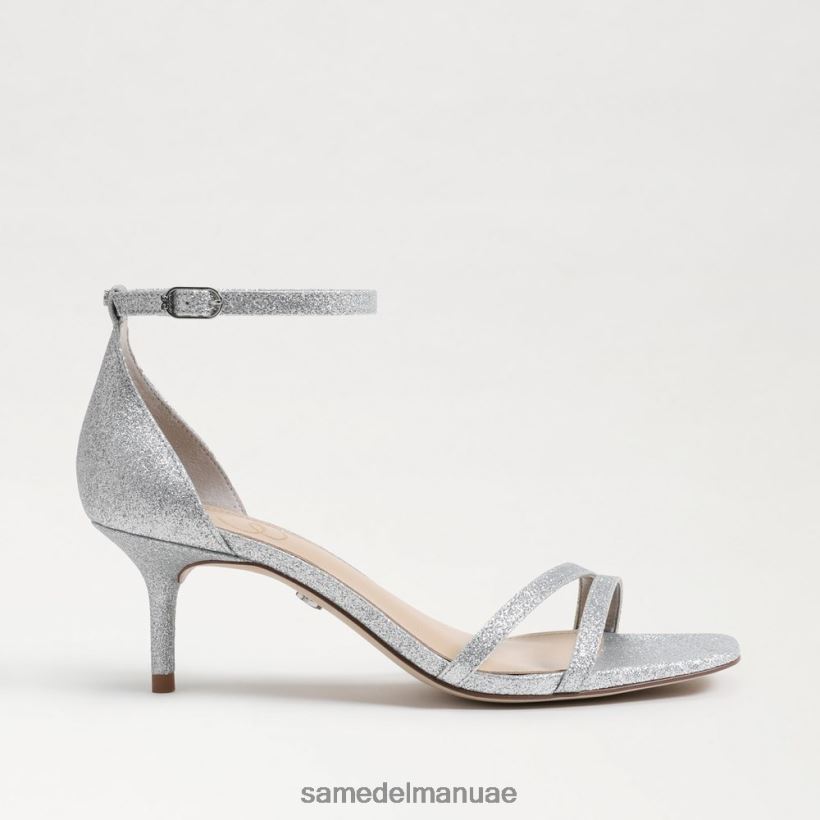 الفضة الناعمة أحذية Sam Edelman نحيف صندل كعب الفاوانيا هريرة 246L6T501