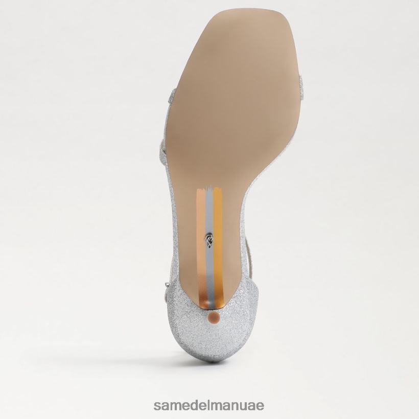 الفضة الناعمة أحذية Sam Edelman نحيف صندل كعب الفاوانيا هريرة 246L6T501