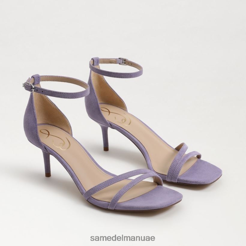 القزحية الأرجوانية من جلد الغزال أحذية Sam Edelman نحيف صندل كعب الفاوانيا هريرة 246L6T505
