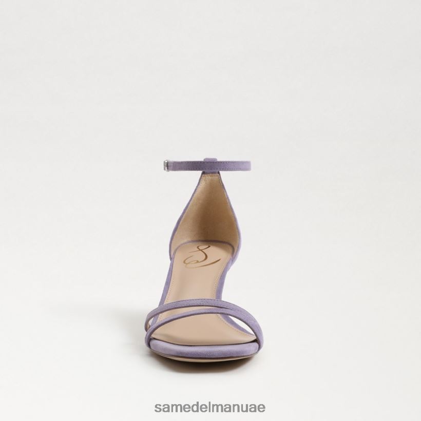 القزحية الأرجوانية من جلد الغزال أحذية Sam Edelman نحيف صندل كعب الفاوانيا هريرة 246L6T505