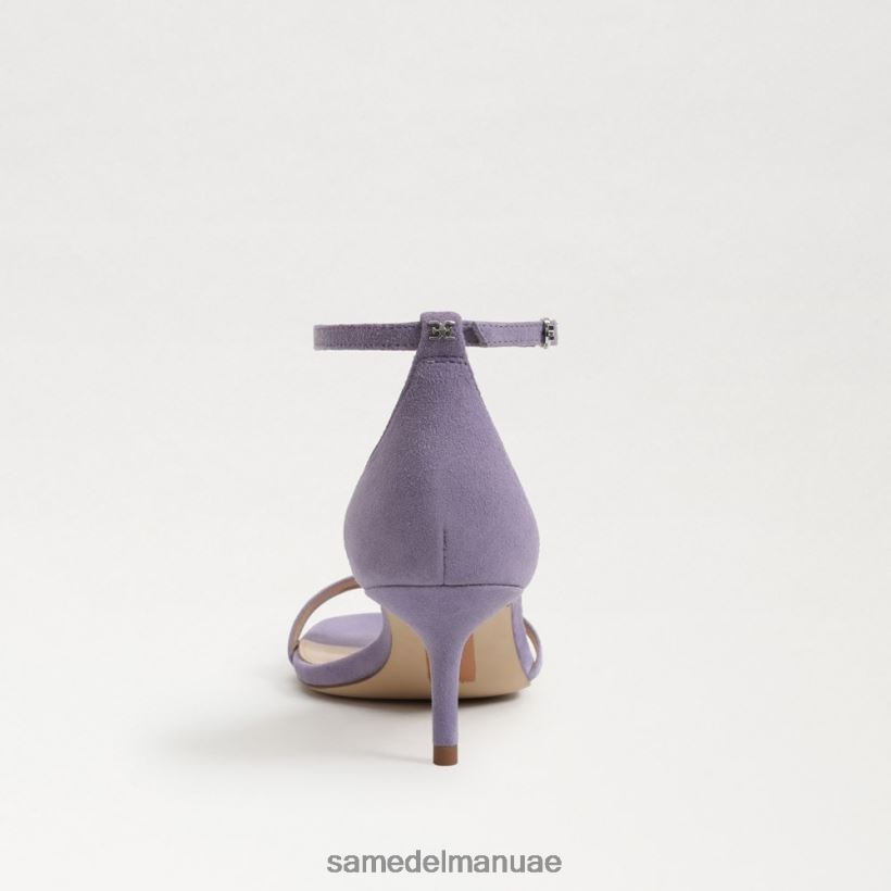 القزحية الأرجوانية من جلد الغزال أحذية Sam Edelman نحيف صندل كعب الفاوانيا هريرة 246L6T505