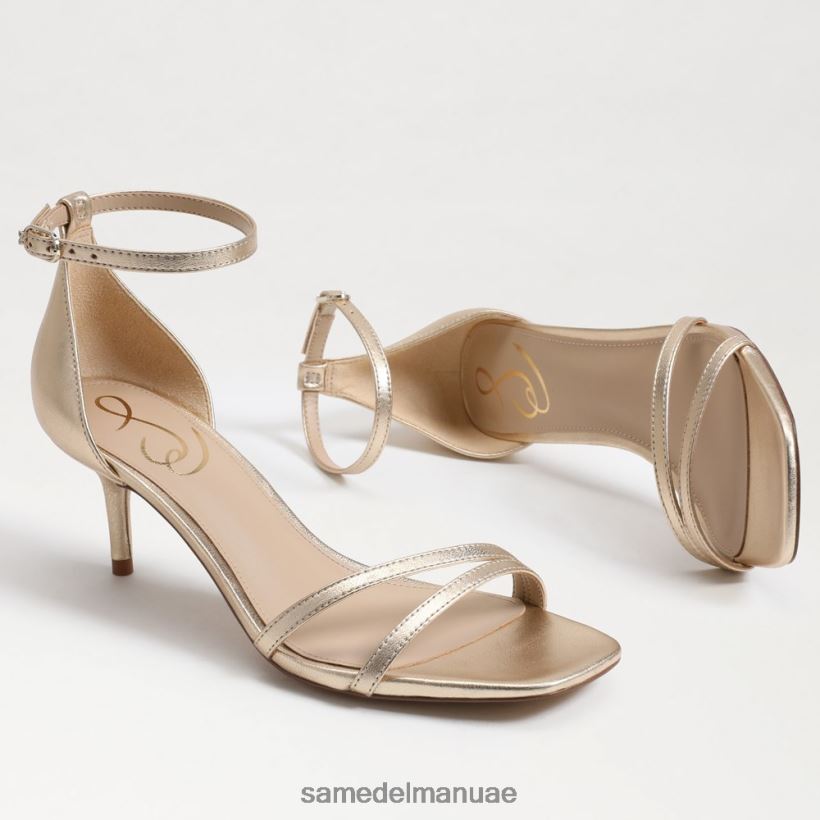 جلد أوراق الذهب أحذية Sam Edelman نحيف صندل كعب الفاوانيا هريرة 246L6T506