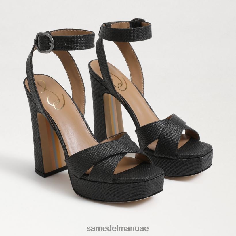 أسود أحذية Sam Edelman نحيف صندل منصة كاينا 246L6T513