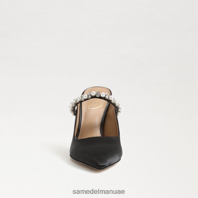 الساتان الأسود أحذية Sam Edelman نحيف مضخة بغل هايلاند 246L6T525