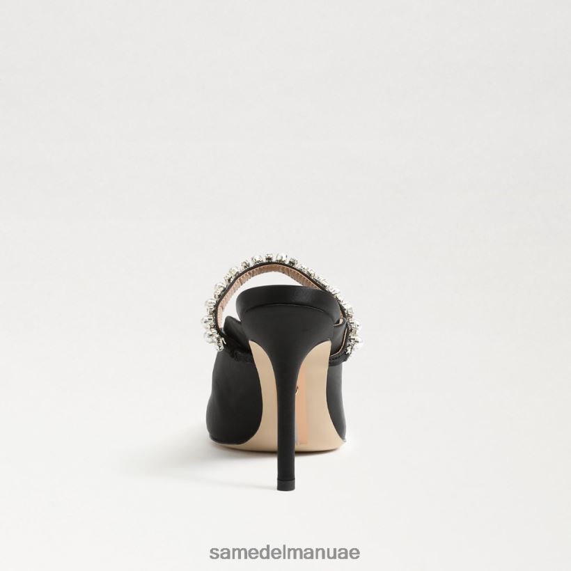 الساتان الأسود أحذية Sam Edelman نحيف مضخة بغل هايلاند 246L6T525
