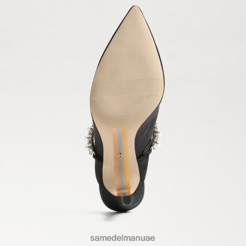 الساتان الأسود أحذية Sam Edelman نحيف مضخة بغل هايلاند 246L6T525