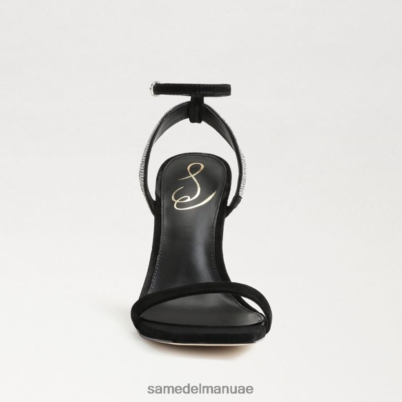 جلد الغزال الأسود أحذية Sam Edelman نحيف أوفيليا كعب حزام الكاحل 246L6T537