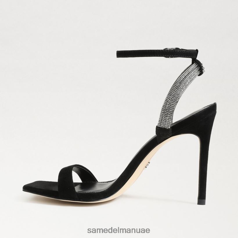 جلد الغزال الأسود أحذية Sam Edelman نحيف أوفيليا كعب حزام الكاحل 246L6T537