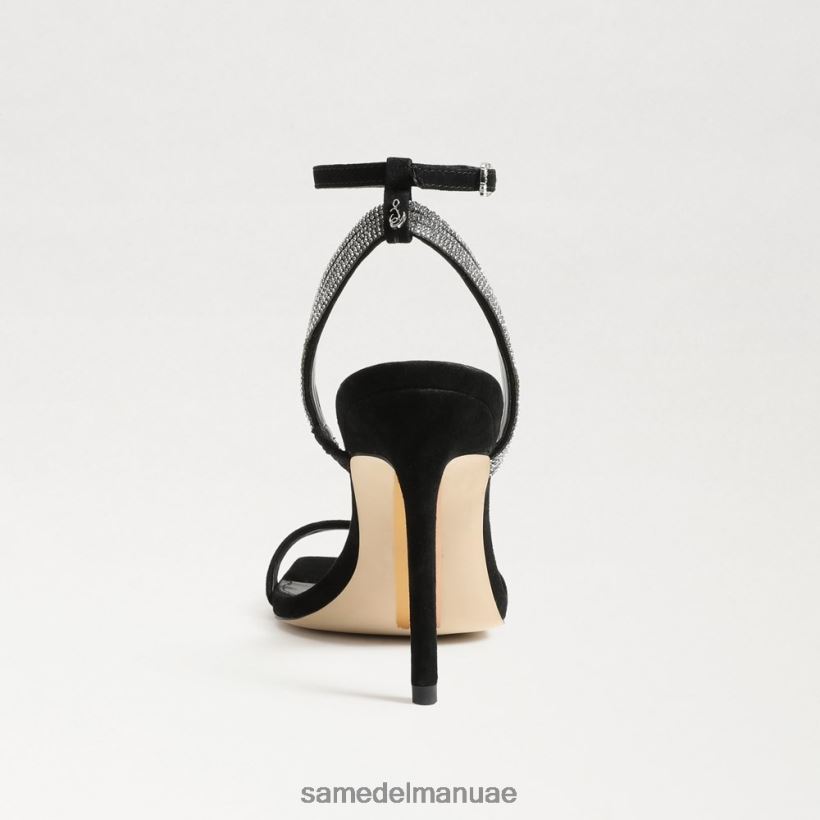 جلد الغزال الأسود أحذية Sam Edelman نحيف أوفيليا كعب حزام الكاحل 246L6T537
