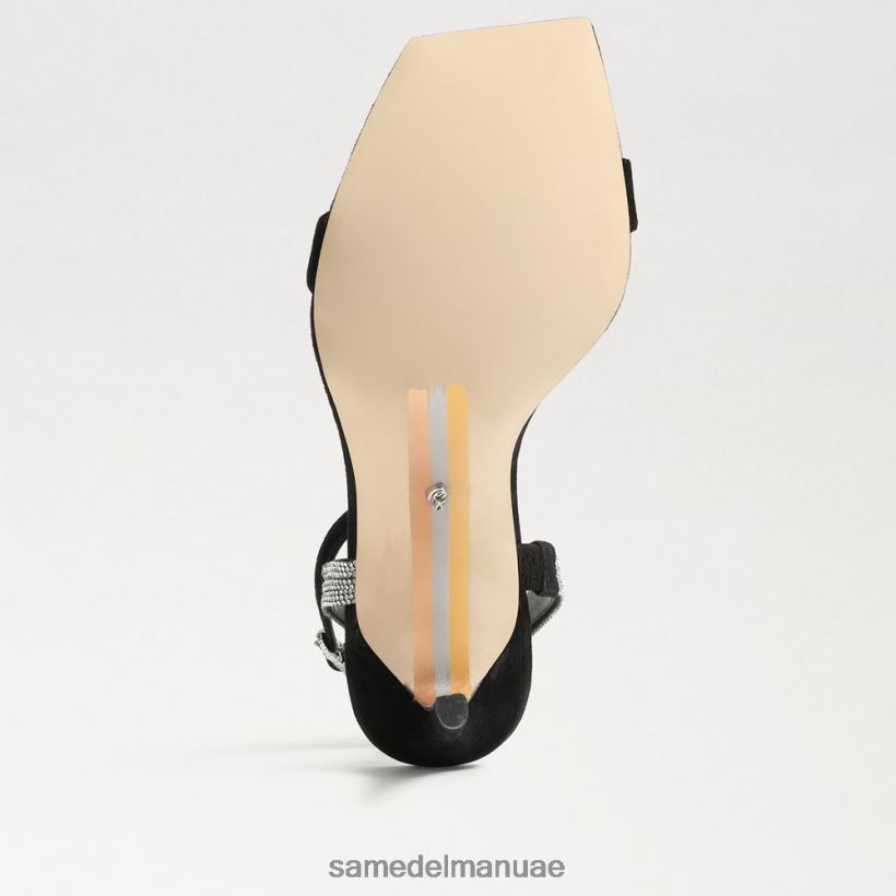 جلد الغزال الأسود أحذية Sam Edelman نحيف أوفيليا كعب حزام الكاحل 246L6T537