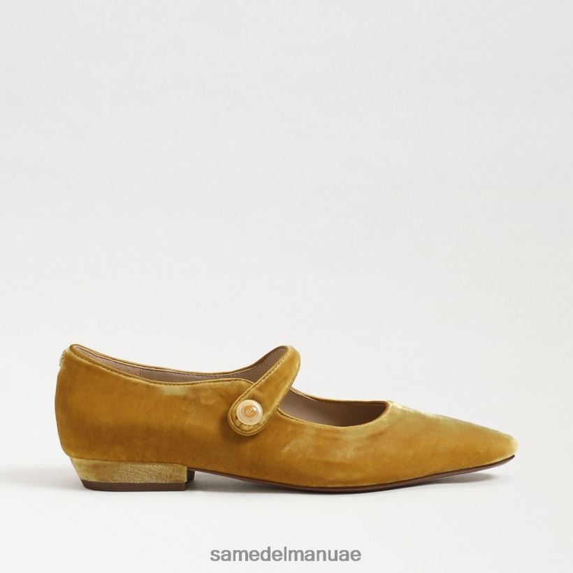 مخمل الزعفران أحذية Sam Edelman نحيف جين ماري جين مدببة عند أصابع القدم المسطحة 246L6T540