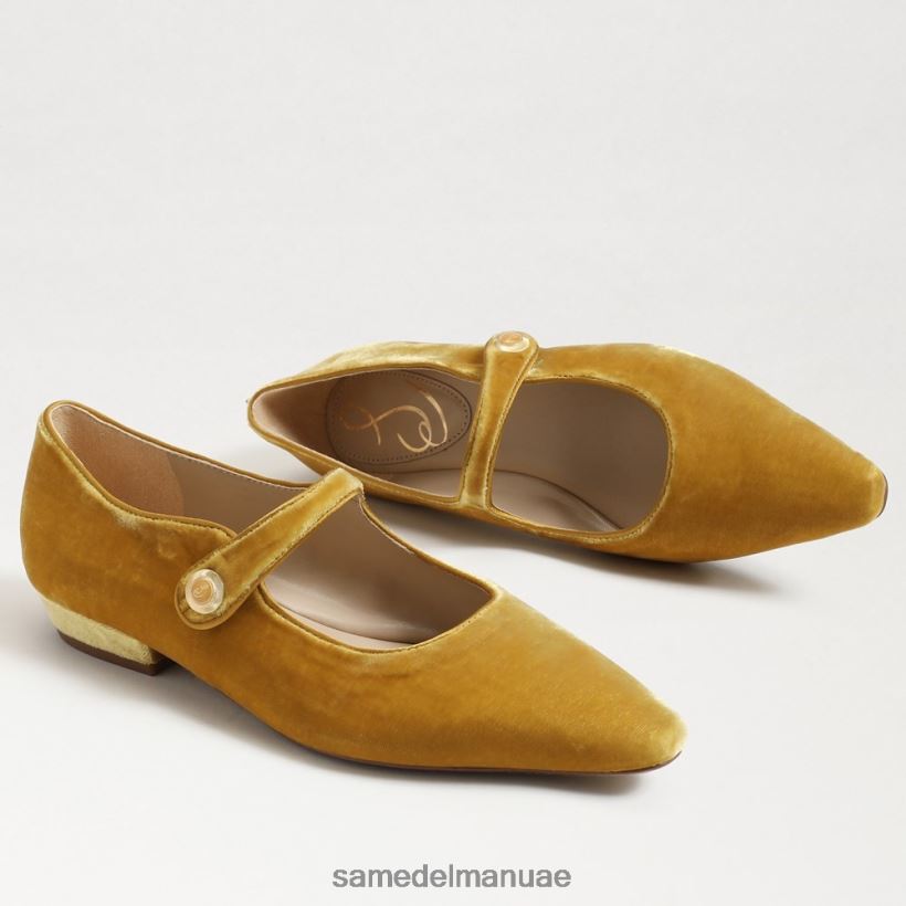 مخمل الزعفران أحذية Sam Edelman نحيف جين ماري جين مدببة عند أصابع القدم المسطحة 246L6T540