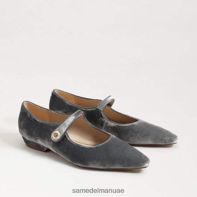 سموكي المخملية الزرقاء أحذية Sam Edelman نحيف جين ماري جين مدببة عند أصابع القدم المسطحة 246L6T541