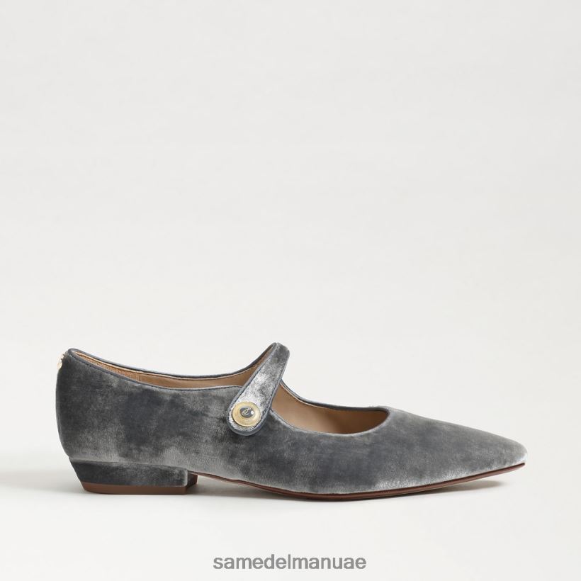 سموكي المخملية الزرقاء أحذية Sam Edelman نحيف جين ماري جين مدببة عند أصابع القدم المسطحة 246L6T541