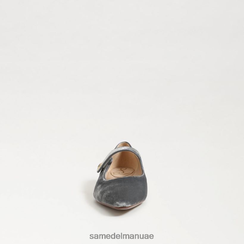 سموكي المخملية الزرقاء أحذية Sam Edelman نحيف جين ماري جين مدببة عند أصابع القدم المسطحة 246L6T541